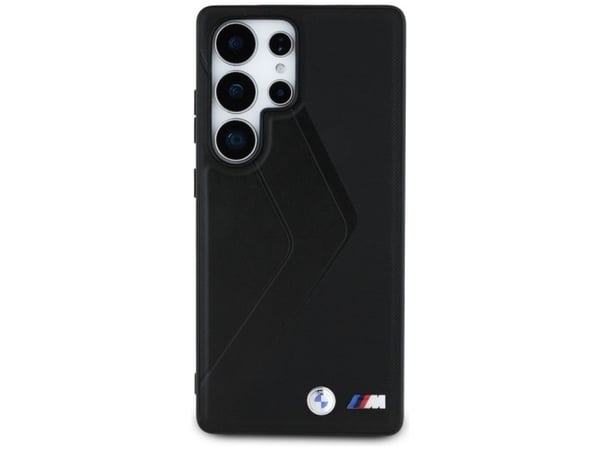 Deklas BMW Leather Oversized Stripes MagSafe till Samsung Galaxy S25 Ultra (svart)