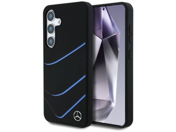 Mercedes Silicone Contrasted Curves MagSafe-skal till Samsung Galaxy S25 - svart