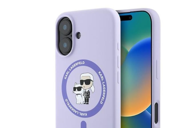 Karl Lagerfeld KLHMP16MSCMKCRHU iPhone 16 Plus 6,7" deksel hardcase i lilla silikon Karl&Choupette Ring MagSafe