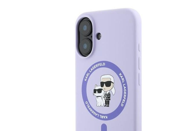 Karl Lagerfeld KLHMP16MSCMKCRHU iPhone 16 Plus 6,7" deksel hardcase i lilla silikon Karl&Choupette Ring MagSafe