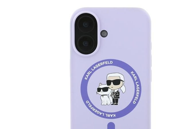 Karl Lagerfeld KLHMP16MSCMKCRHU iPhone 16 Plus 6,7" deksel hardcase i lilla silikon Karl&Choupette Ring MagSafe