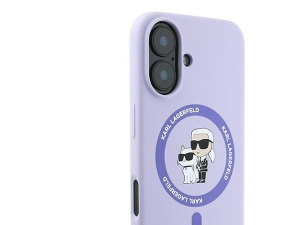 Karl Lagerfeld KLHMP16MSCMKCRHU iPhone 16 Plus 6,7" deksel hardcase i lilla silikon Karl&Choupette Ring MagSafe
