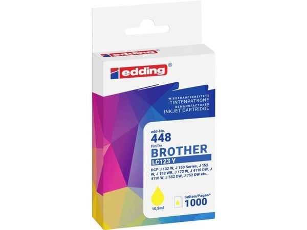 Edding EDD-448, Keltainen, 10,5 ml, 1 kpl, 1000 sivua, Kertapakkaus