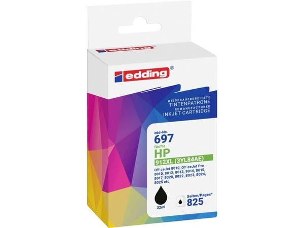 Edding EDD-697, musta, 32 ml, 1 kpl, 825 sivua, Kertapakkaus