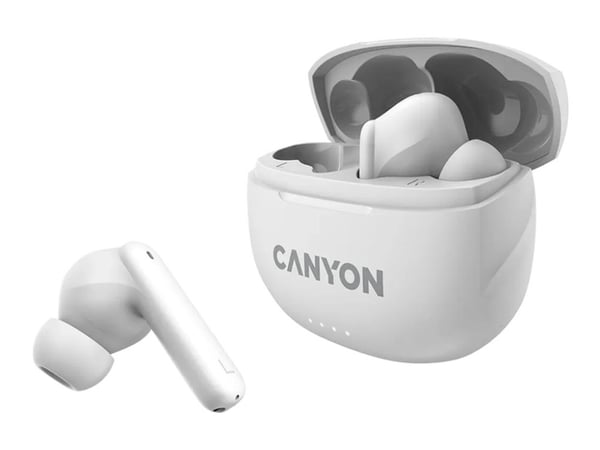 Canyon TWS-8 - True wireless-hodetelefoner med mikrofon - i øret - Bluetooth - aktiv støydemping - hvit
