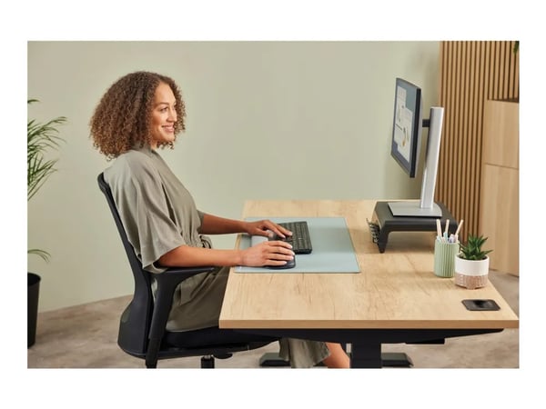 Fellowes 100143581, Oikeakätinen, Vaakasuuntainen muotoilu, Optinen, Bluetooth + USB Type-C, 2400 DPI, musta