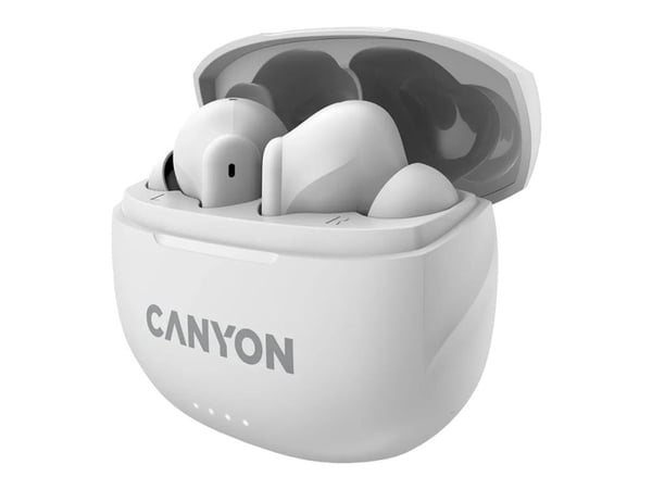 Canyon TWS-8 - True wireless-hodetelefoner med mikrofon - i øret - Bluetooth - aktiv støydemping - hvit