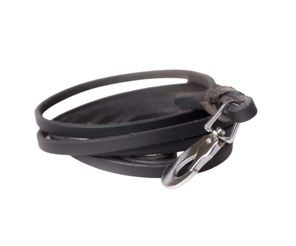 Active Canis Leather Leash (pcp hook) 0,6 x 180 black
