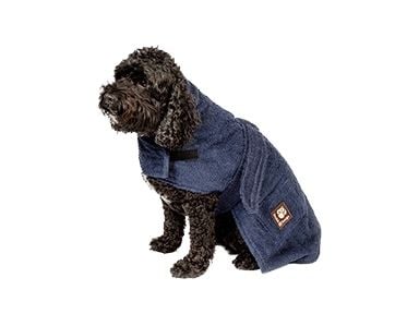 Dog Bath Robe Navy 70 cm