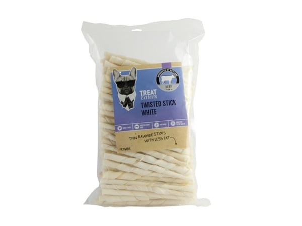 TreatEaters Twisted Stick tuggpinnar för hund 8 mm, 100 st., vita