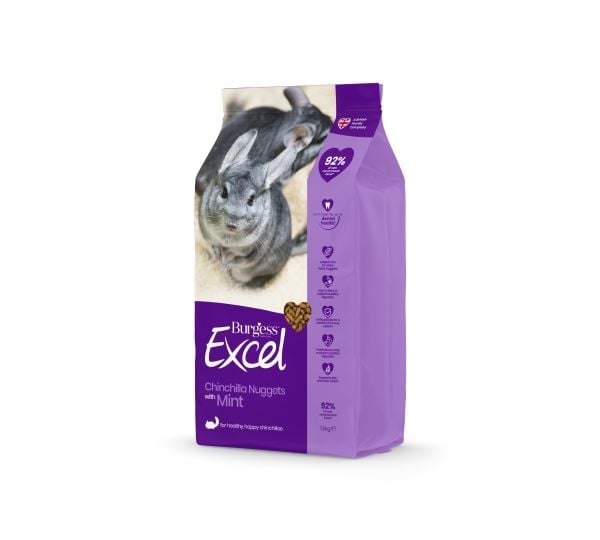 Burgess Excel Adult Chinchilla with Mint 1.5kg - (BEST BEFORE DATE 03.04.25)