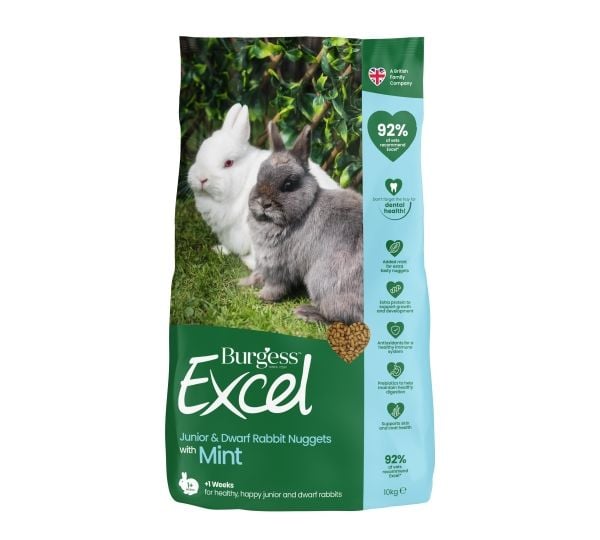 Burgess Rabbit Excel Junior & Dwarf 10 kg.