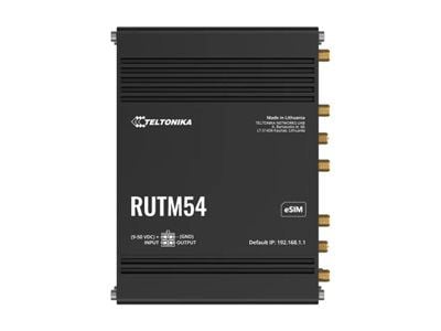 Teltonika RUTM54, Wi-Fi 5 (802.11ac), Kaksitaajuus (2,4 GHz/5 GHz), Ethernet LAN, 5G, musta, Teollinen reititin