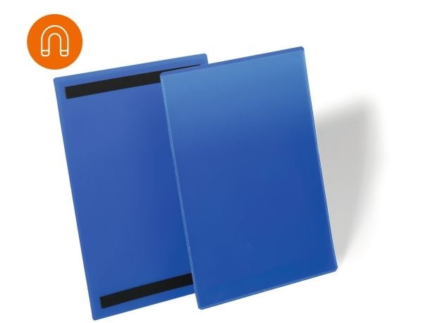 Förvaringsficka med magnet A4 stående format, blå - 50 st./förpackning