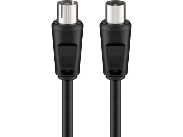 Tecline 1.5m IEC_169-2 M - IEC_169-2 F, 1,5 m, IEC_169-2, IEC_169-2, Sort