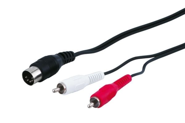 goobay - Lydkabel - 5-stifts DIN 180° plugg til RCA plugg - 1.5 m