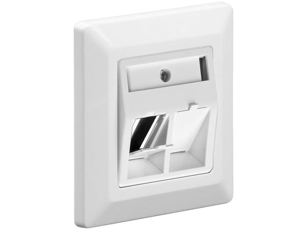 Wentronic Goobay infällningsram för Keystone Jacks vit för 2 st RJ45 SNAP-IN moduler (95902)
