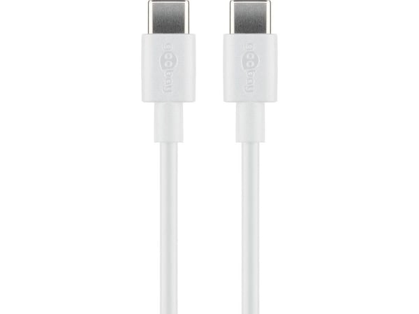 goobay - USB-kabel - USB-C (hann) til USB-C (hann) - USB 2.0 - 20 V - 3 A - 1 m - lade og synkronisere - hvit