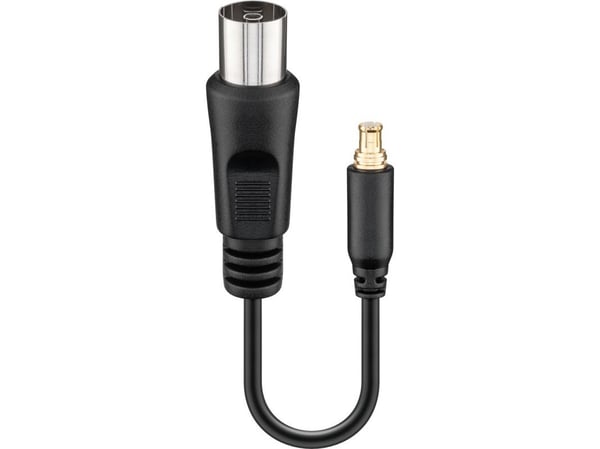 Wentronic Goobay Antennisovitin: IEC/koaksiaalipistoke - MCX-pistoke, 0,1 m - Koaksiaalipistokkeella varustetun antennikaapelin liittämiseen esim. ...