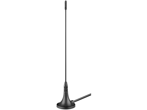 Wentronic Goobay passiivinen DVB-T2(HD) Mini magneettiantenni, musta, 2 m - 3 dB Antenni DVB-T/DVB-T2 HD-ohjelmien vastaanottoon (67090)