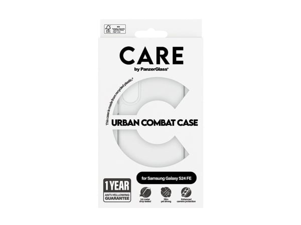 CARE by PanzerGlass Flagship Case Transparent Urban Combat m. Klarer Rahmen Samsung Galaxy S24 FE 5G