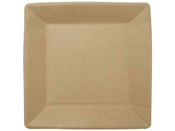 Tallerken frokost pap 23x23cm brun 50stk/pak