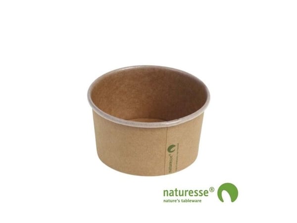 Jäätelökuppi PLA 8oz/240ml ruskea 50kpl/pakkaus - (50 kpl)