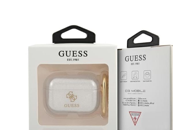 Guess beskyttelsesetui GUAPUCG4GT Transparent Glitter Collection