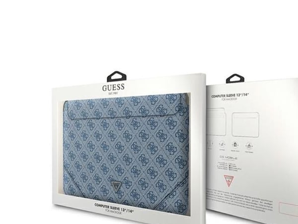Guess Sleeve GUCS14P4TB 13/14" blå/blå 4G Uptown Triangle-logo