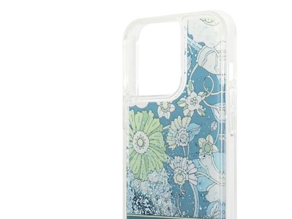 Guess GUHCP13LLFLSN iPhone 13 Pro/13 6,1" hårt skal Flower Liquid Glitter, grön