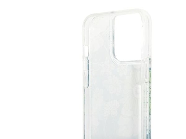 Guess GUHCP13LLFLSN iPhone 13 Pro/13 6,1" hårt skal Flower Liquid Glitter, grön