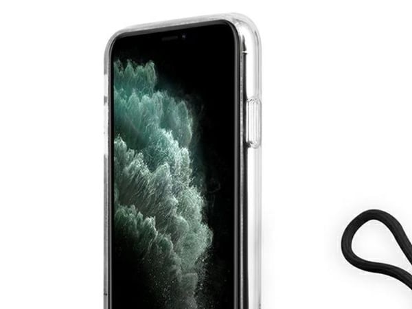 Guess GUOHCN61H4STW iPhone 11 brun hardt deksel 4G-trykk med stropp