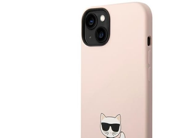 Karl Lagerfeld HARDCASE LIGHT-deksel til iPhone 14 Plus / 15 Plus 6.7" (rosa/lys rosa) SILICONE CHUPETTE BODY, KLHCP14MSLCTPI