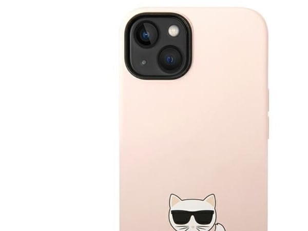 Karl Lagerfeld HARDCASE LIGHT-deksel til iPhone 14 Plus / 15 Plus 6.7" (rosa/lys rosa) SILICONE CHUPETTE BODY, KLHCP14MSLCTPI