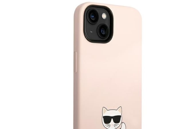 Karl Lagerfeld HARDCASE LIGHT-deksel til iPhone 14 Plus / 15 Plus 6.7" (rosa/lys rosa) SILICONE CHUPETTE BODY, KLHCP14MSLCTPI