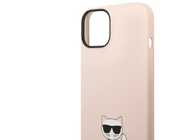 Karl Lagerfeld HARDCASE LIGHT-deksel til iPhone 14 Plus / 15 Plus 6.7" (rosa/lys rosa) SILICONE CHUPETTE BODY, KLHCP14MSLCTPI