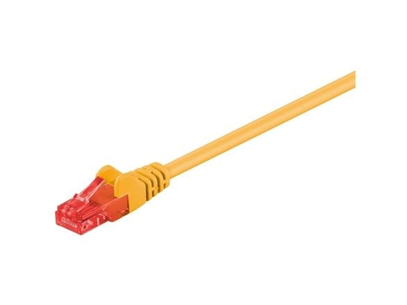 goobay - Liitäntäkaapeli - RJ-45 (uros) - RJ-45 (uros) - 1,5 m - UTP - CAT 6 - muotoiltu - keltainen