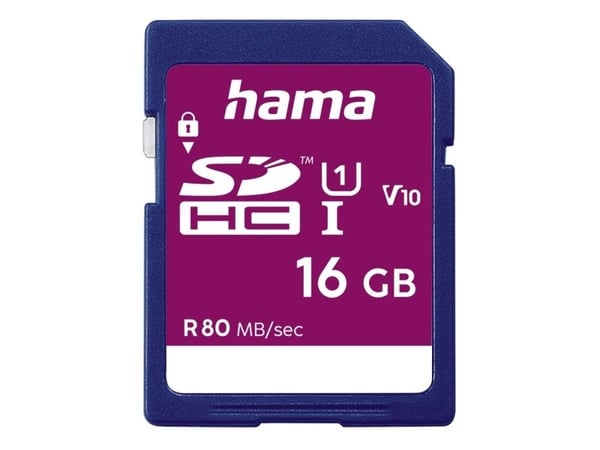 Hama 00124134, 16 GB, SDHC, klasse 10, UHS-I, 80 MB/s, klasse 1 (U1)