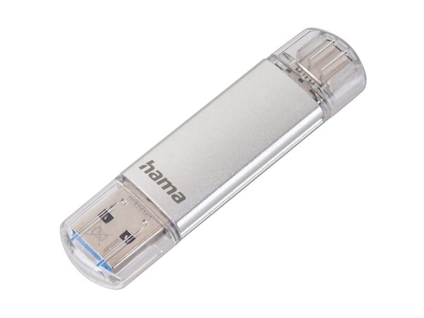 Hama C-Laeta, 16 GB, USB Type-A / USB Type-C, 3.2 Gen 1 (3.1 Gen 1), 70 MB/s, Sølv