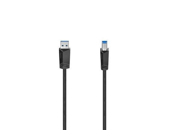 Hama 00200625, 1,5 m, USB A, USB B, USB 3.2 Gen 1 (3.1 Gen 1), 5 Gbit/sek., Sort