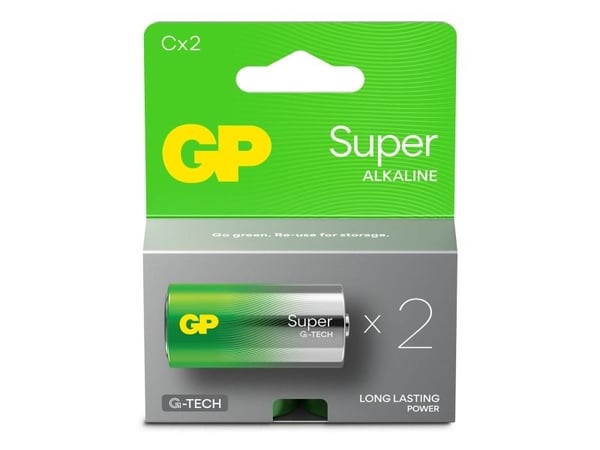 GP Super Alkaline C-batteri 14A/LR14 2-pak