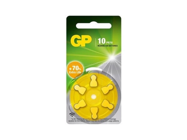 GP Battery GP AID 10-6 - høreapparatbatteri sink-luft 5,80x3,60 mm 10 (GPZA10F410C6)