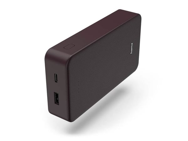 Hama Colour 20 - Strømbank - 20000 mAh - 74 Wh - 3 A - Fast Charge - 2 utgangskontakter (USB, USB-C) - på kabel: USB-C - plomme (lilla)