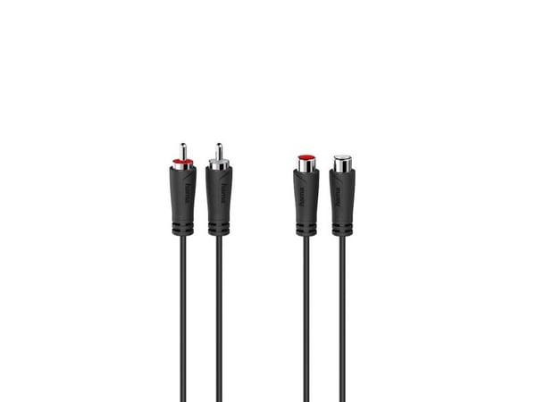 Hama 00205095, 2 x RCA, Hankontakt, 2 x RCA, Hakkontakt, 5 m, Svart