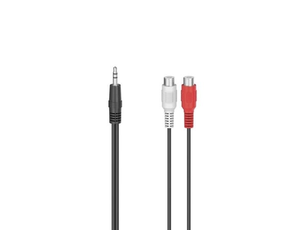 Hama Essential Line - Audioadapter - mini-phone stereo 3.5 mm hann til RCA hunn - 10 cm - svart
