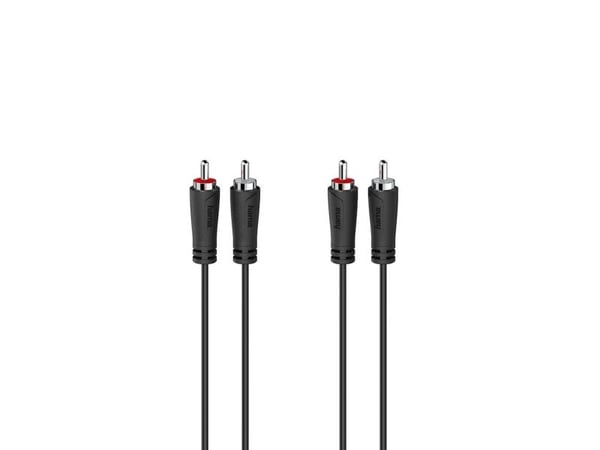 Hama 00205258, 2 x RCA, Hanstik, 2 x RCA, Hanstik, 3 m, Musta