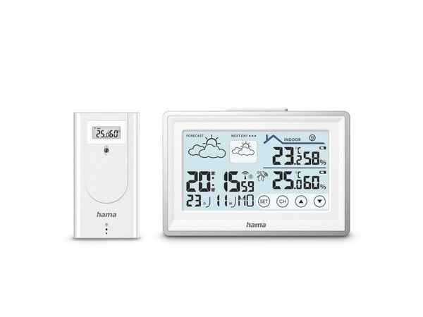 Hama 00222228, Vit, Inomhushygrometer, Inomhustermometer, Utomhushygrometer, Utomhustermometer, hygrometer, Termometer, hygrometer, Termometer, 20 ...
