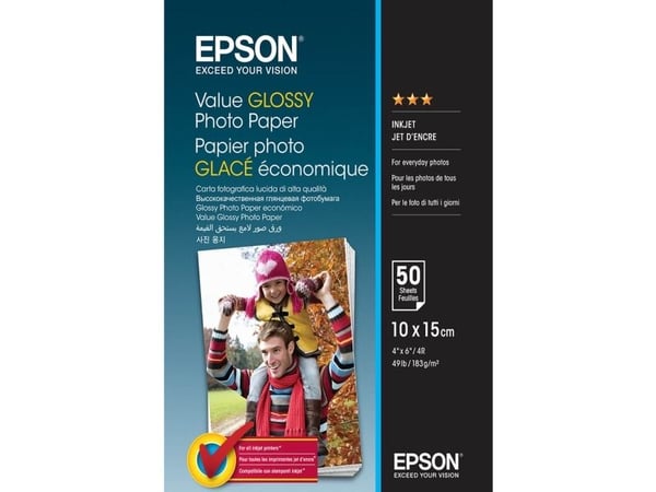Epson Value - Blank - 100 x 150 mm - 183 g/m² - 50 ark fotopapir - for Epson L382, L386, L486; Expression Home HD XP-15000; Expression Premium XP-900