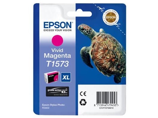 Epson Turtle T1573 kirkas magenta, High (L) Yield, Magenta, Väriainepohjainen muste, 25,9 ml, 1 kpl, Kertapakkaus