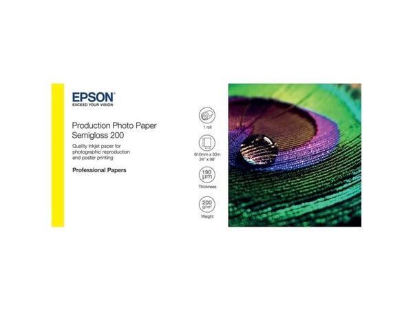 Epson Production - Polyetylen (PE) - halvblank - mikroporøs - 200 mikroner - Rull (60,96 cm x 30 m) - 200 g/m² - 1 rull(er) fotopapir - for SureCol...